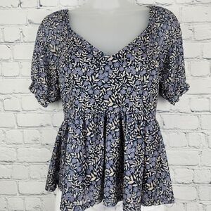 Mi Ami Floral Puff Sleeve Top